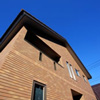 札幌の新築一戸建て・注文住宅施工例：コンセプトハウス　ブラウンの三角屋根の外観