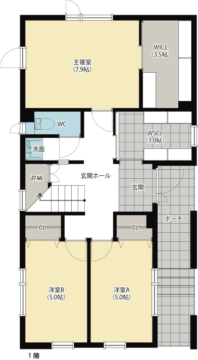 札幌市手稲区富丘の新築一戸建て分譲住宅「フォリア富丘４条」1階間取り
