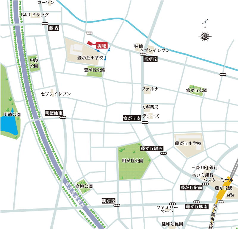 名古屋市名東区豊が丘の藤が丘駅まで徒歩13分の新築一戸建て分譲住宅「フォリア名東豊が丘」